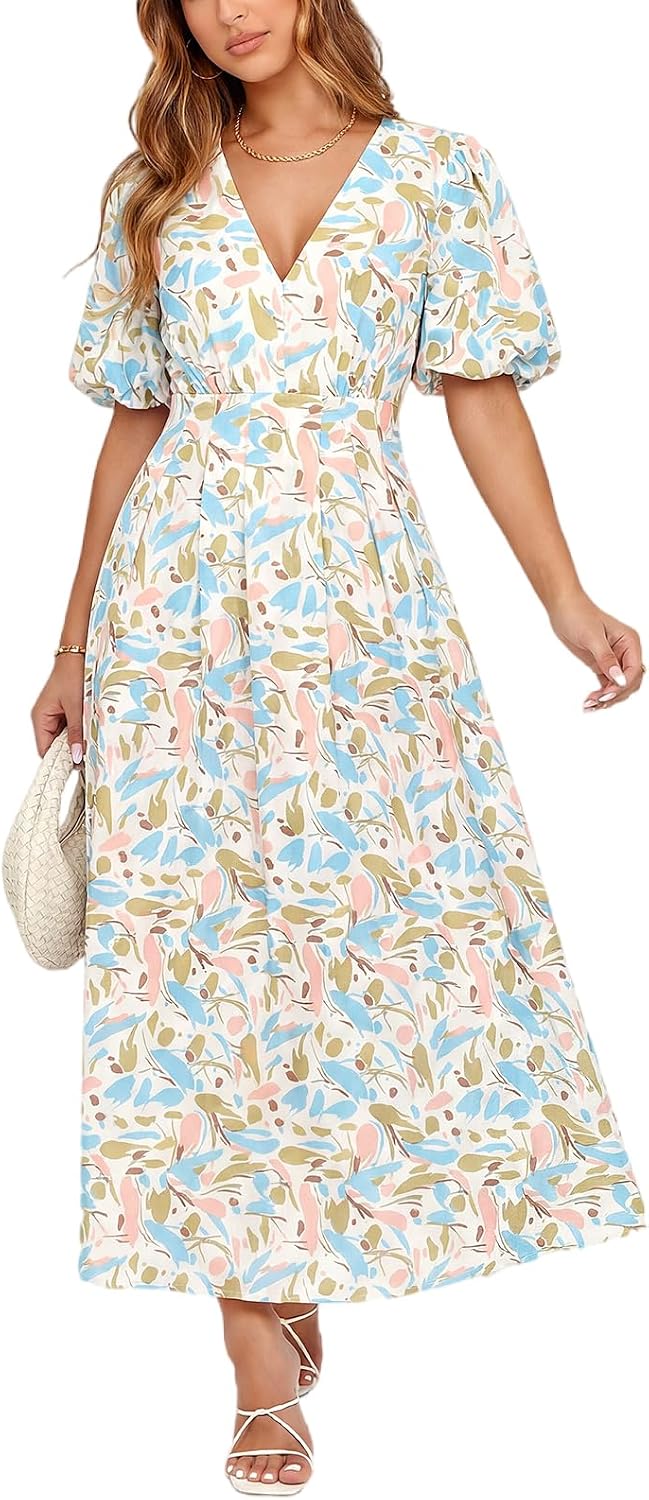 Women's Summer Floral Maxi Dress Spring Wedding Guest Dress 2026