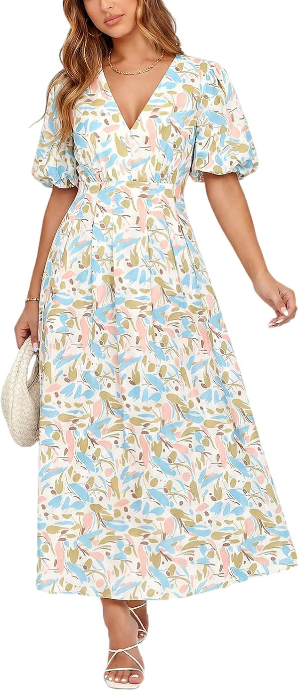 Women's Summer Floral Maxi Dress Spring Wedding Guest Dress 2026