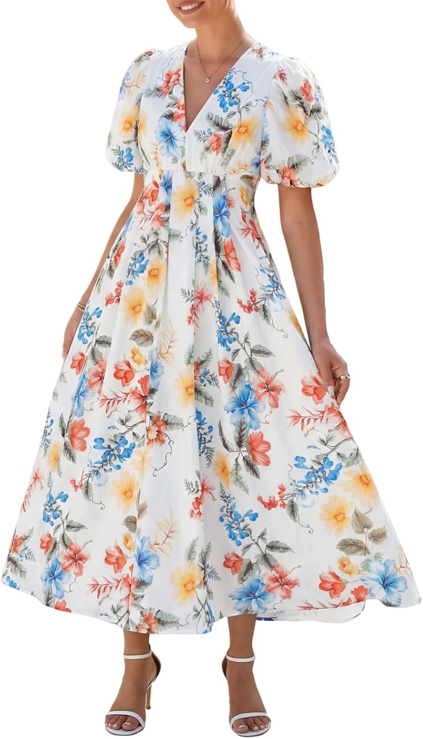 Women's Summer Floral Maxi Dress Spring Wedding Guest Dress 2026
