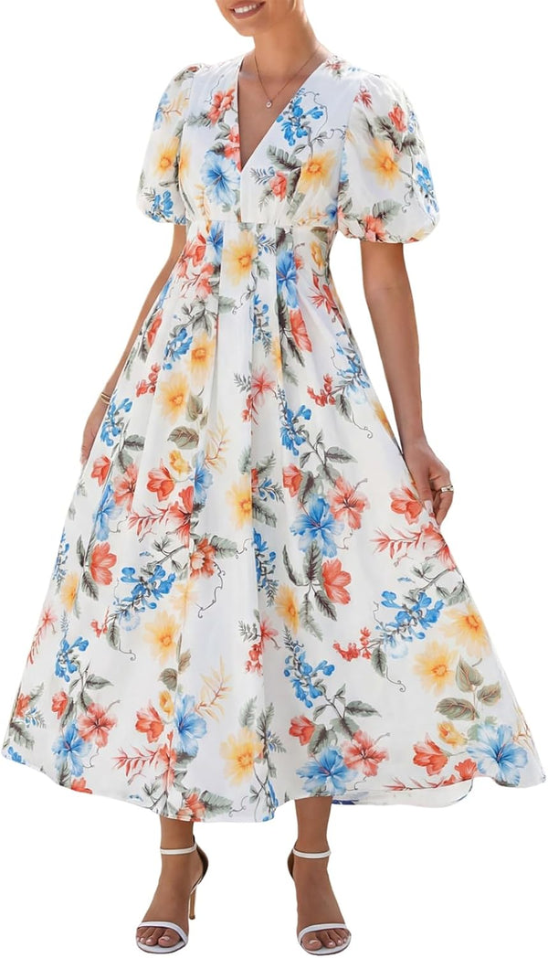Women's Summer Floral Maxi Dress Spring Wedding Guest Dress 2026