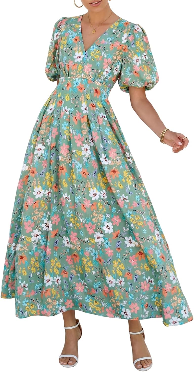 Women's Summer Floral Maxi Dress Spring Wedding Guest Dress 2026