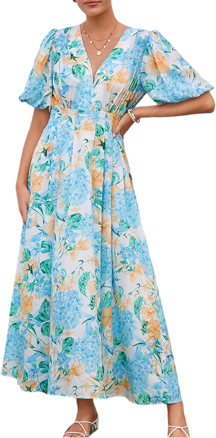 Women's Summer Floral Maxi Dress Spring Wedding Guest Dress 2026