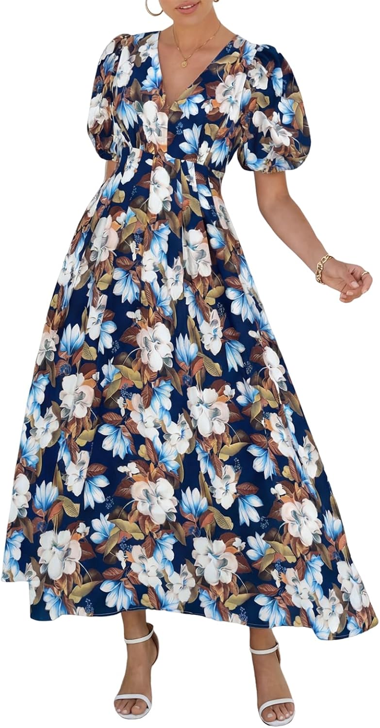 Women's Summer Floral Maxi Dress Spring Wedding Guest Dress 2026