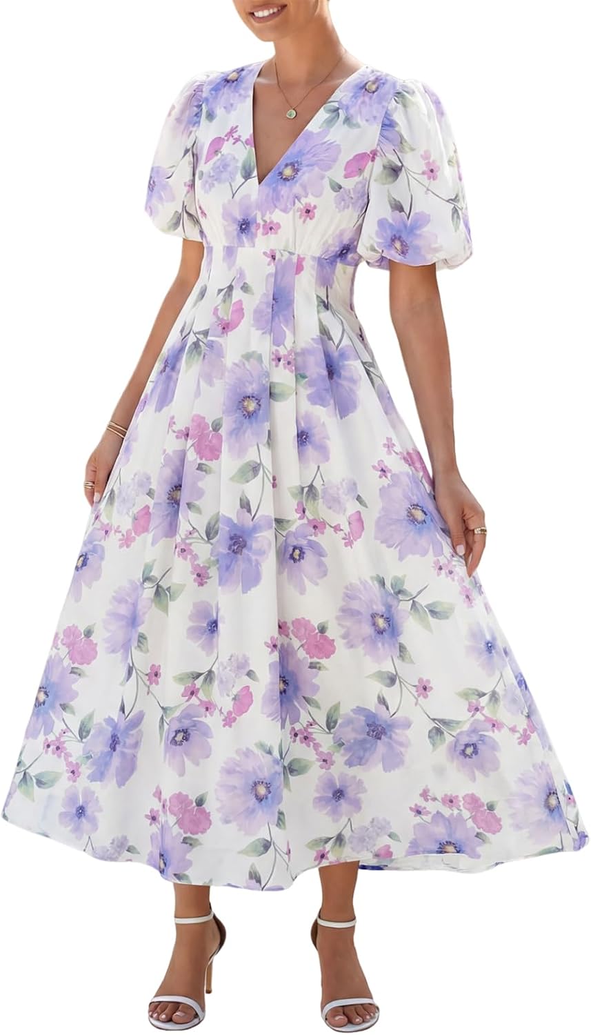 Women's Summer Floral Maxi Dress Spring Wedding Guest Dress 2026
