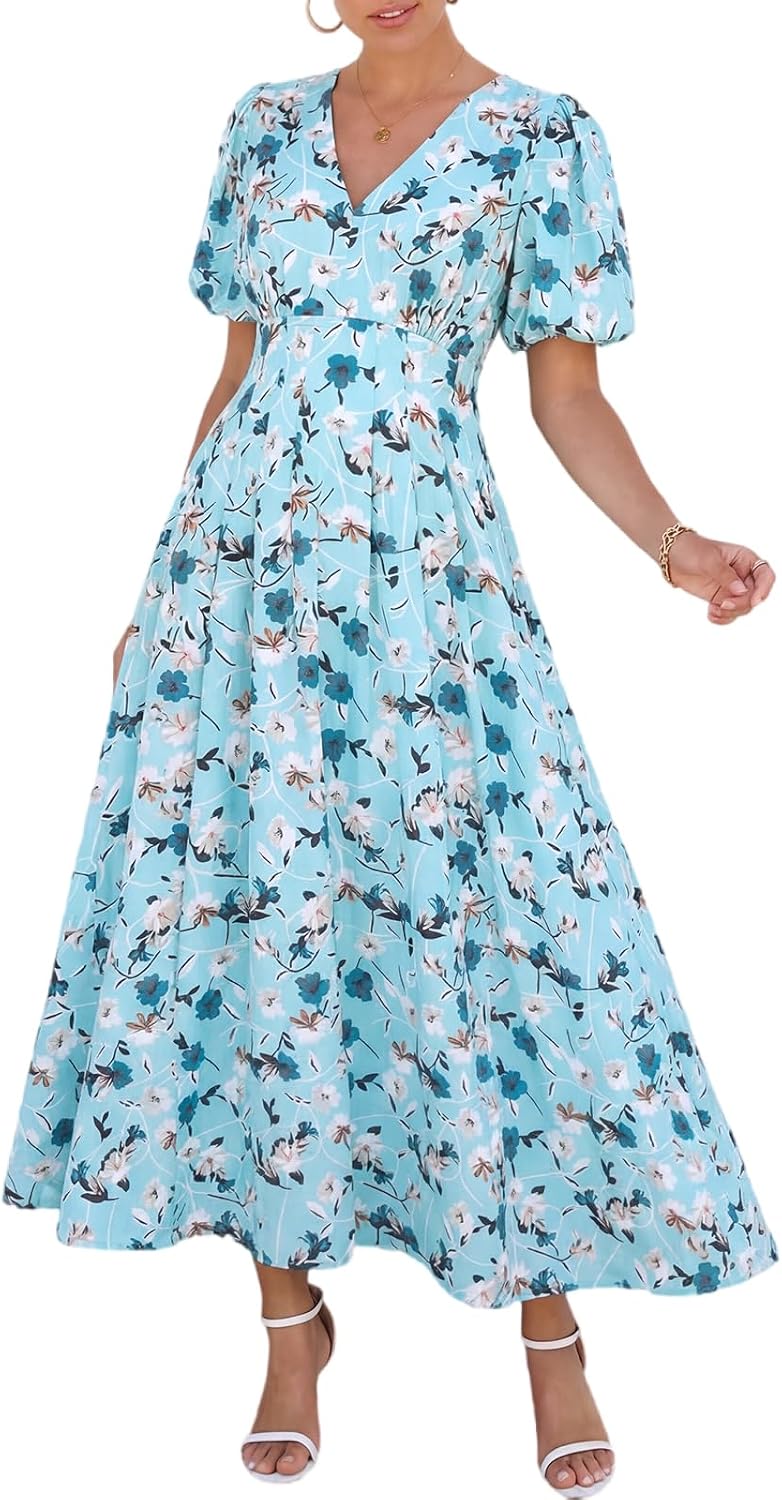 Women's Summer Floral Maxi Dress Spring Wedding Guest Dress 2026