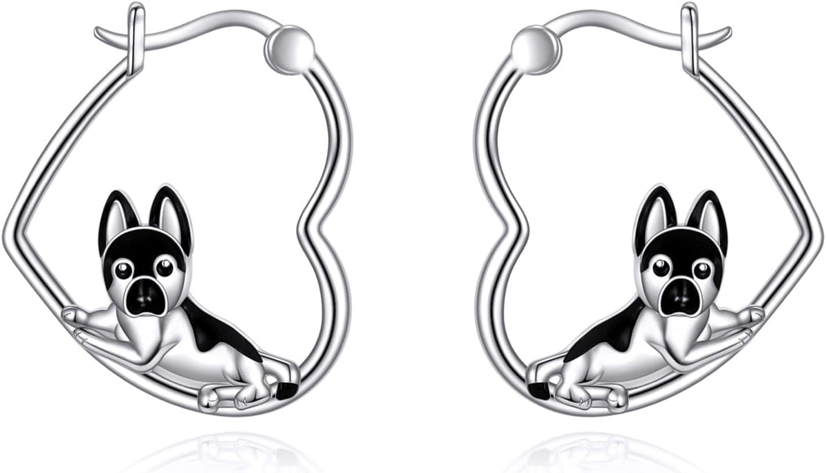 YFN Animal Earrings Sterling Silver Animal Heart Hoop Dangle Earrings Cute Jewelry Gifts for Women