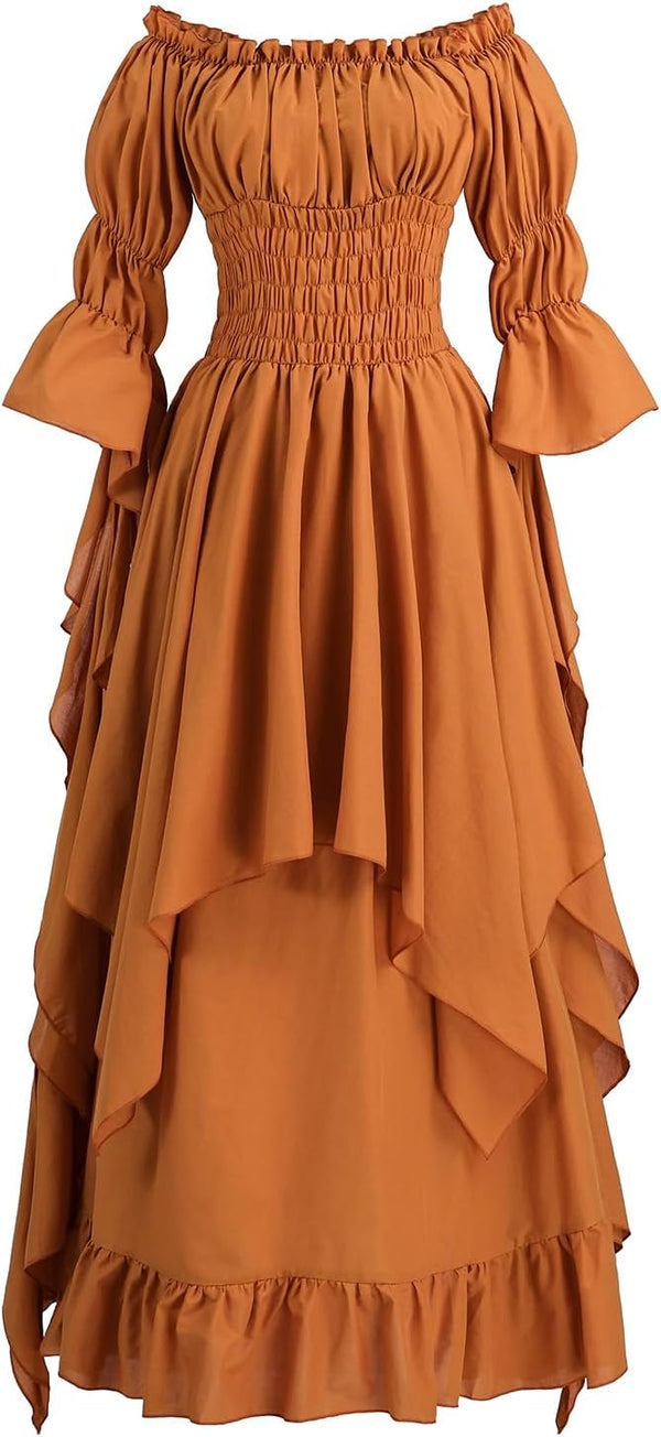 Renaissance Dress Women Medieval Costume Victorian Dresses Peasant Gothic Fairy Witch Wedding Under Dress