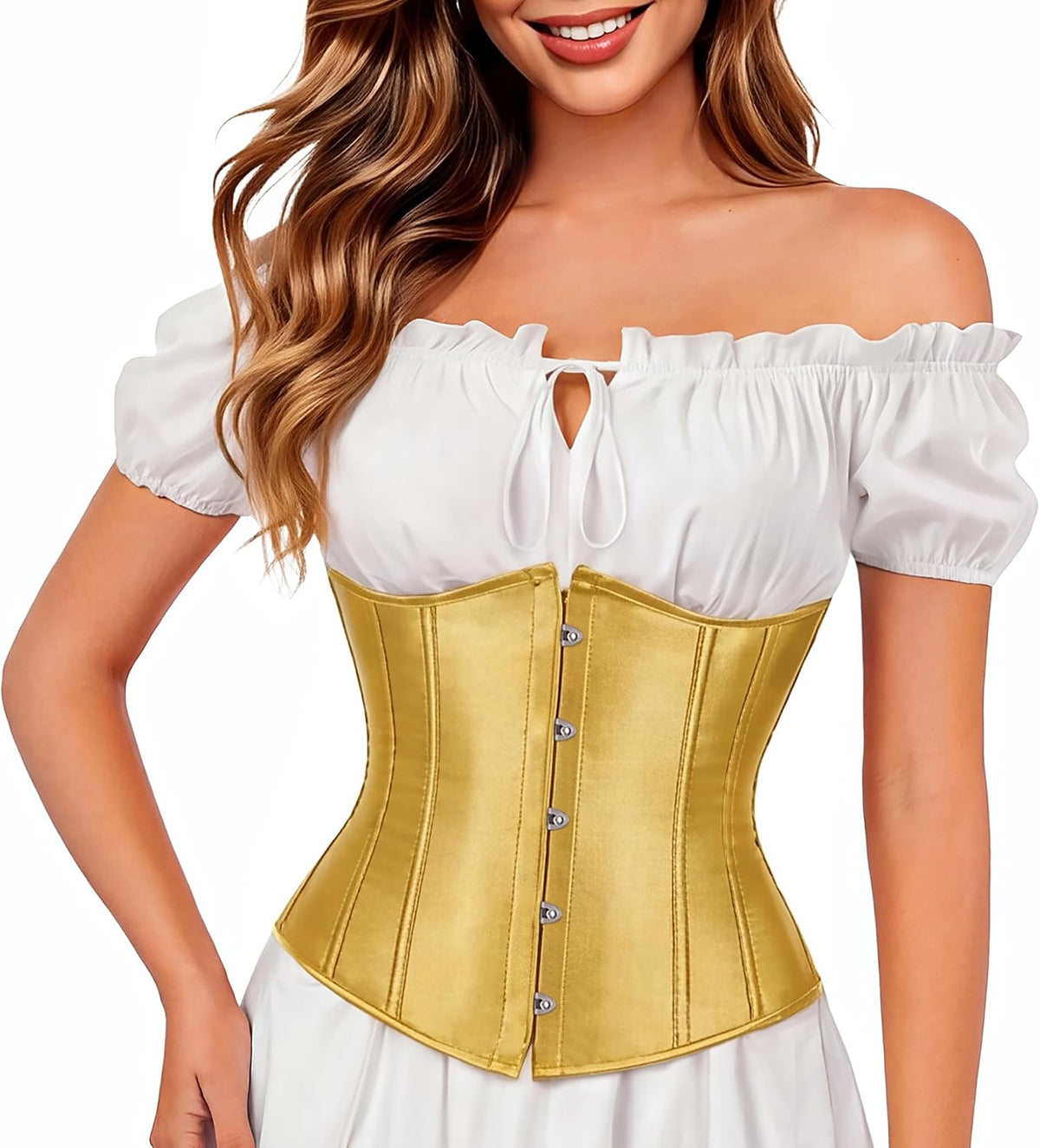 Kranchungel Underbust Corset Top for Women Renaissance Pirate Costume