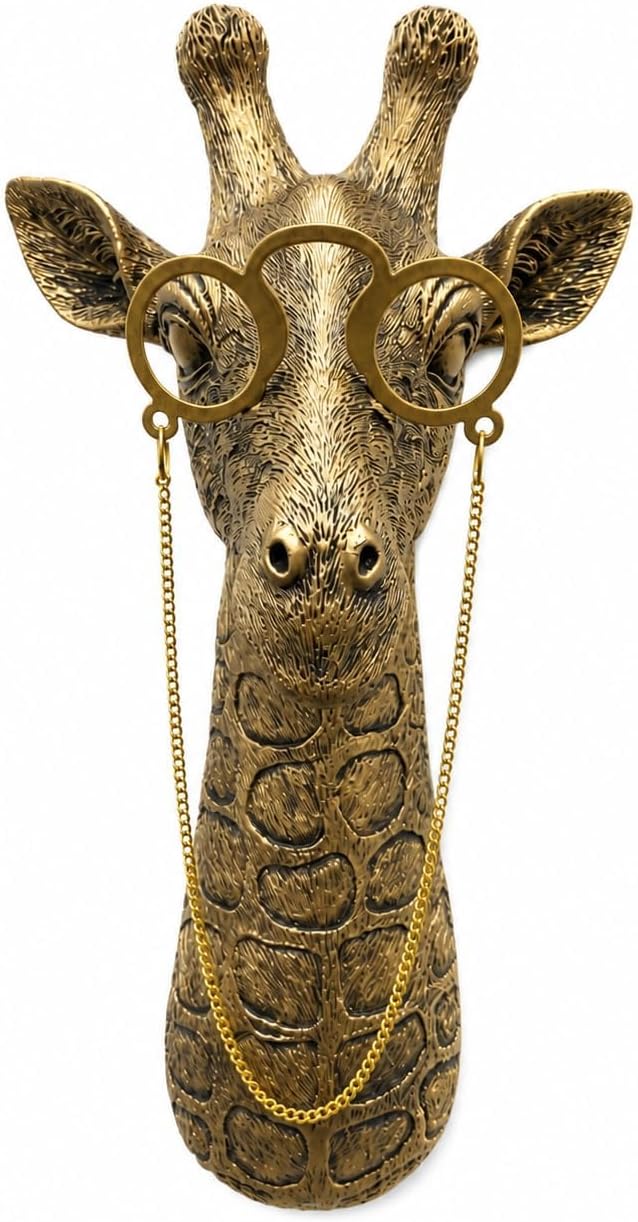 Gold Rabbit Animal Head Wall Sculpture