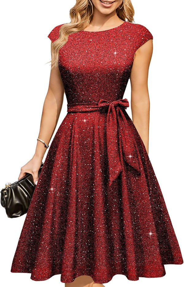 DRESSTELLS Women's Cocktail Dresses, Formal Wedding Guest Church Dress
