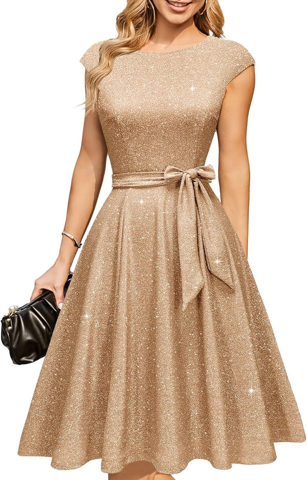 DRESSTELLS Women's Cocktail Dresses, Formal Wedding Guest Church Dress