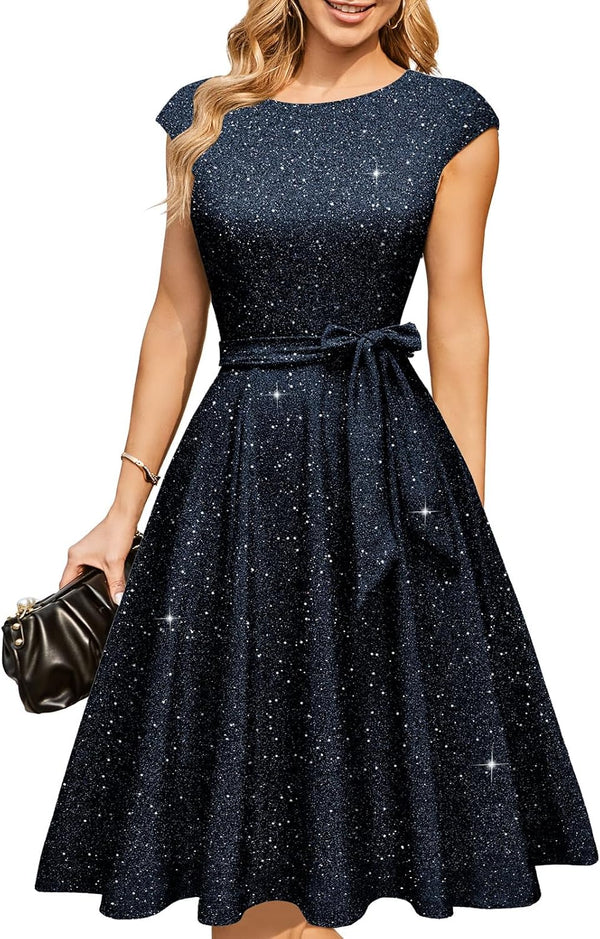 DRESSTELLS Women's Cocktail Dresses, Formal Wedding Guest Church Dress
