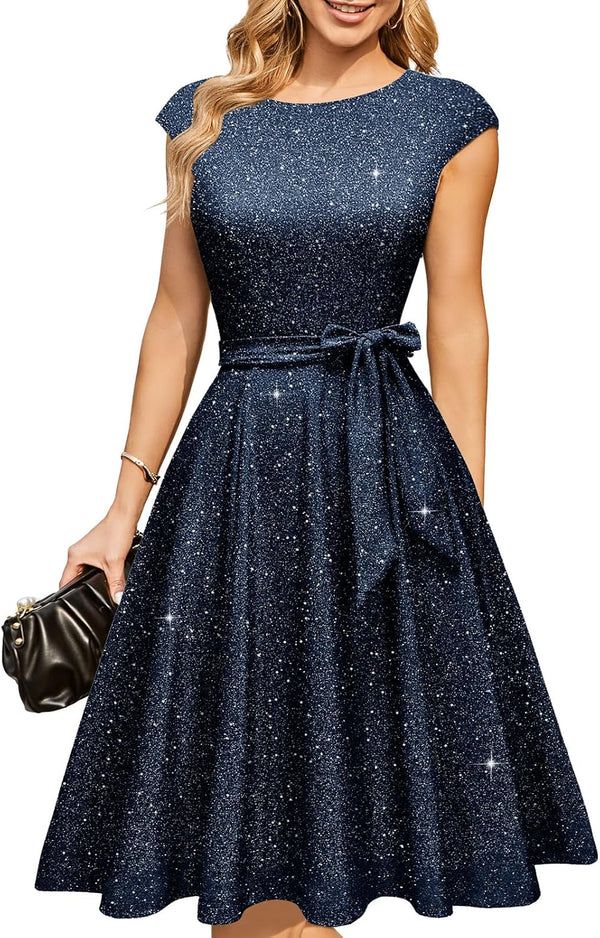 DRESSTELLS Women's Cocktail Dresses, Formal Wedding Guest Church Dress