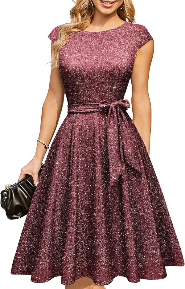 DRESSTELLS Women's Cocktail Dresses, Formal Wedding Guest Church Dress