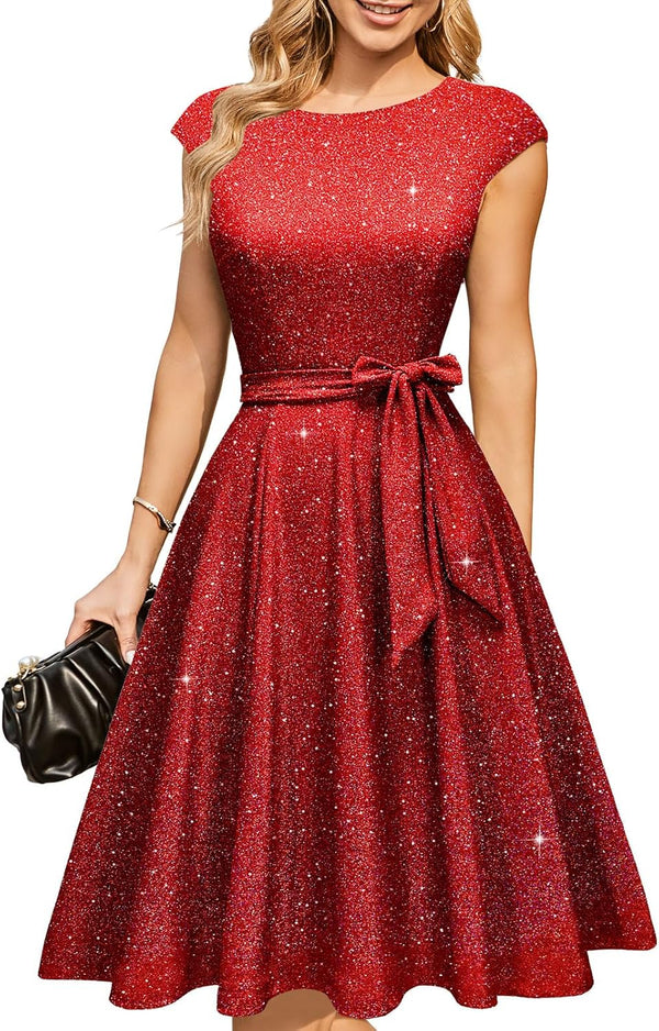 DRESSTELLS Women's Cocktail Dresses, Formal Wedding Guest Church Dress