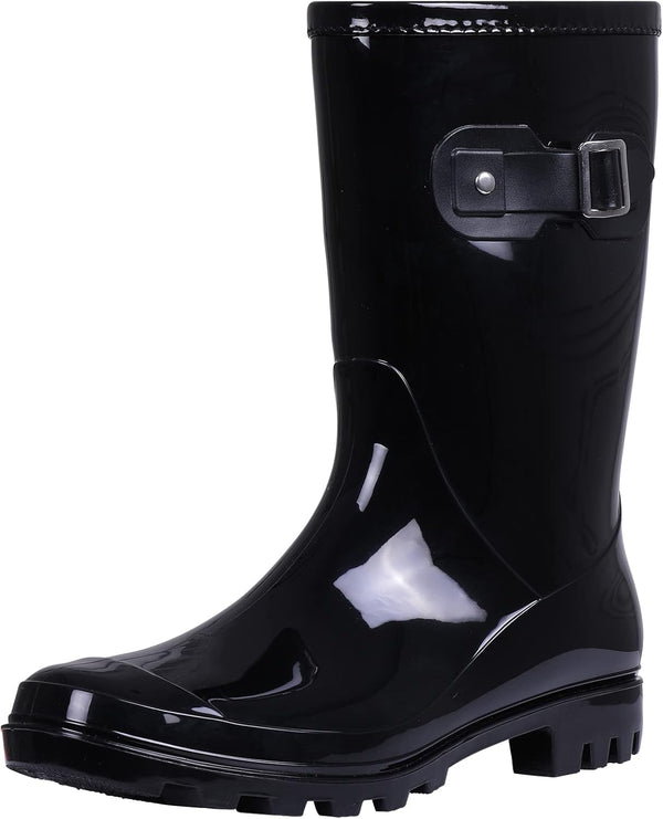 Mid Calf Rain Boots Waterproof Shoes