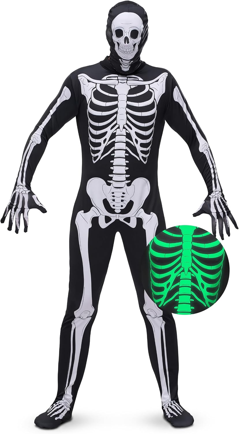 Spooktacular Creations Halloween Grow in the Dark Skeleton Costume Men