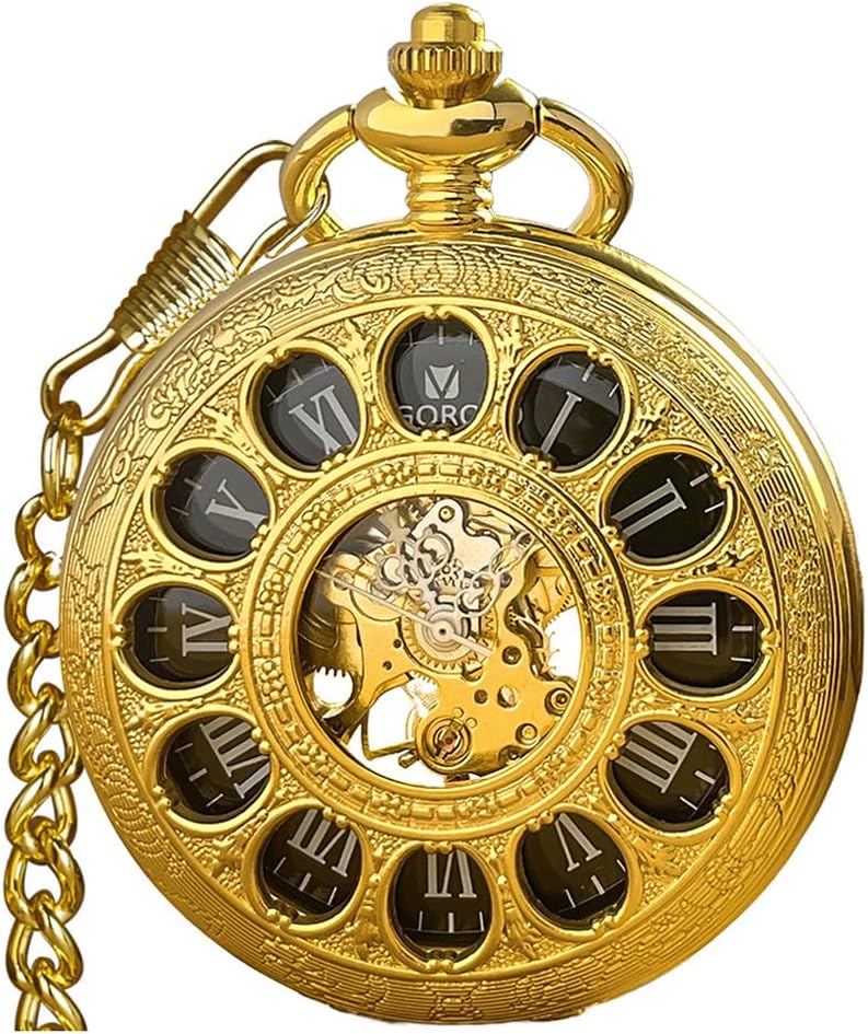 Mechanical Skeleton Pocket Watch with Chain Secondary image