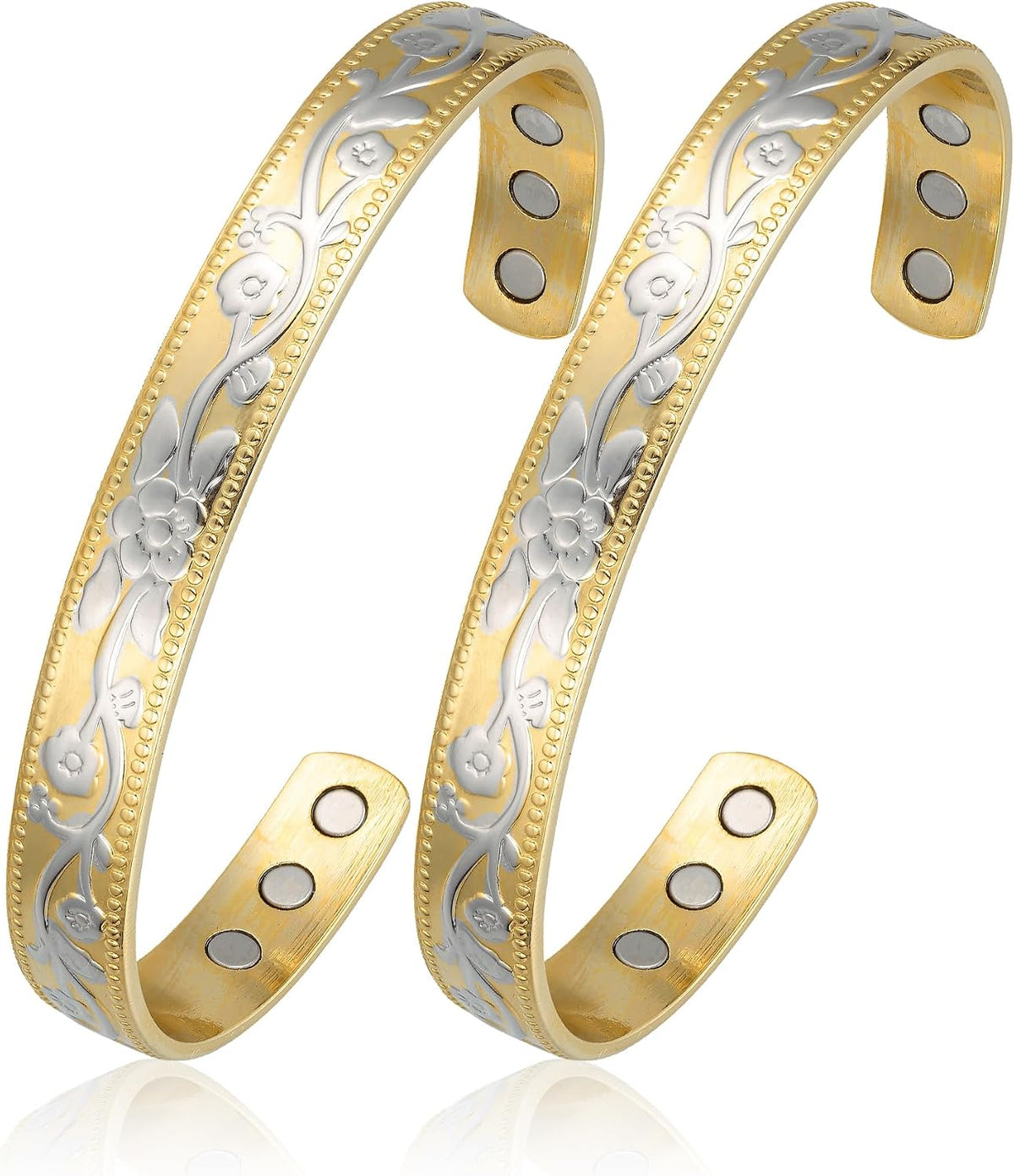 Copper Magnetic Bracelet Set for Women Men, Pure Copper Jewelry Gift