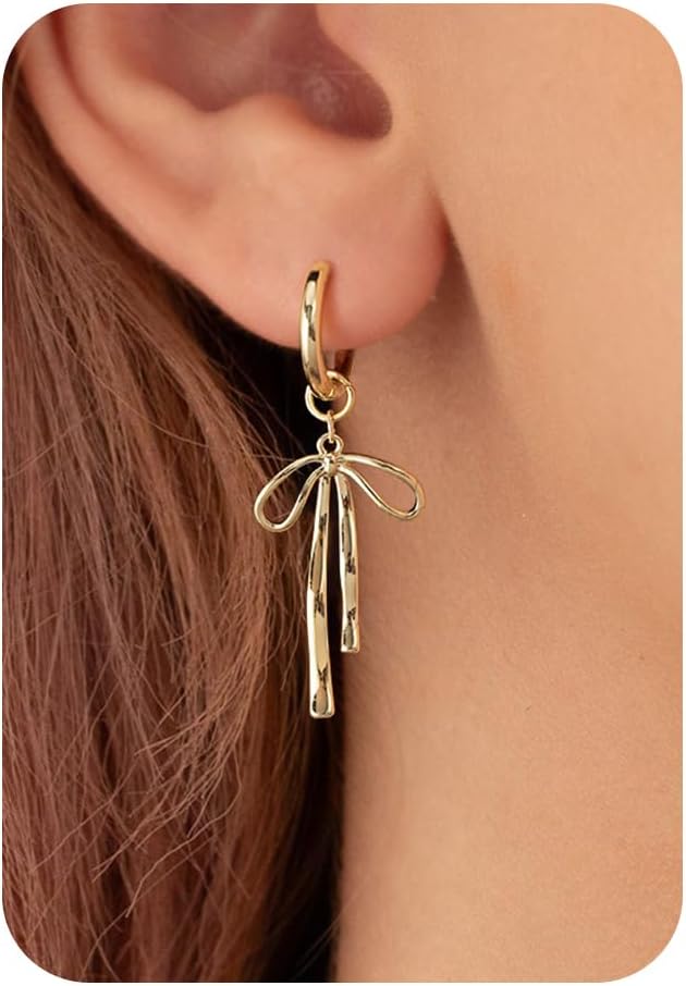 Huggie Earrings for Women-14K Gold/Silver/Black Plated Heart Safety Pin Starfish Butterfly Snake Pearl Bee Earrings for Women Gold Hoop Earrings