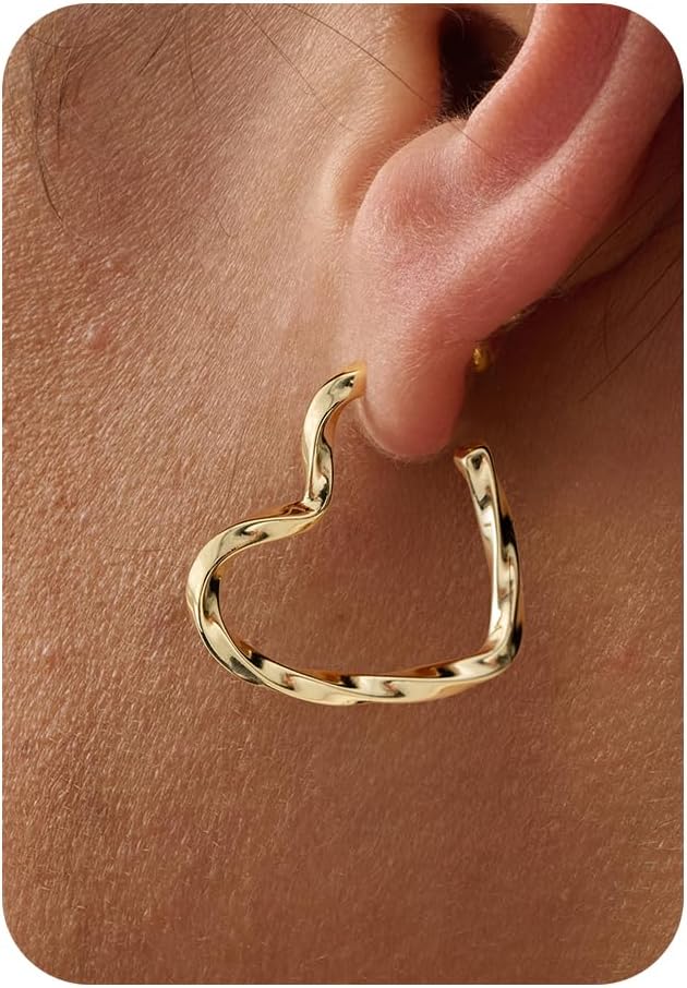 Huggie Earrings for Women-14K Gold/Silver/Black Plated Heart Safety Pin Starfish Butterfly Snake Pearl Bee Earrings for Women Gold Hoop Earrings