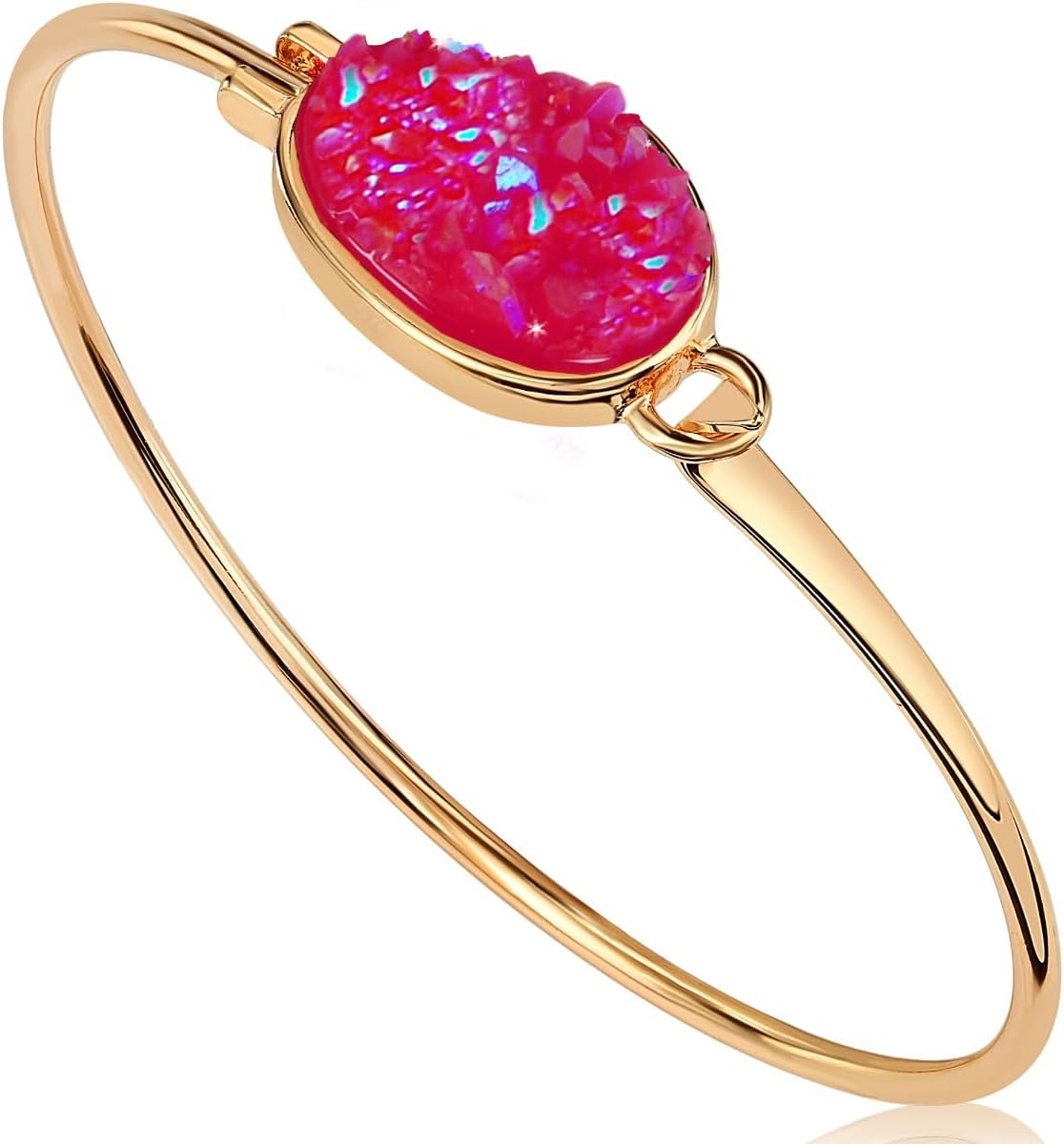 Simulated Druzy Cuff Bracelets for Women - Boho Stackable Bangle Bracelet