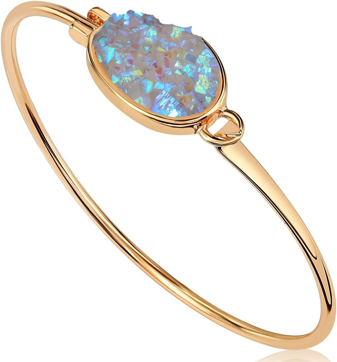 Simulated Druzy Cuff Bracelets for Women - Boho Stackable Bangle Bracelet