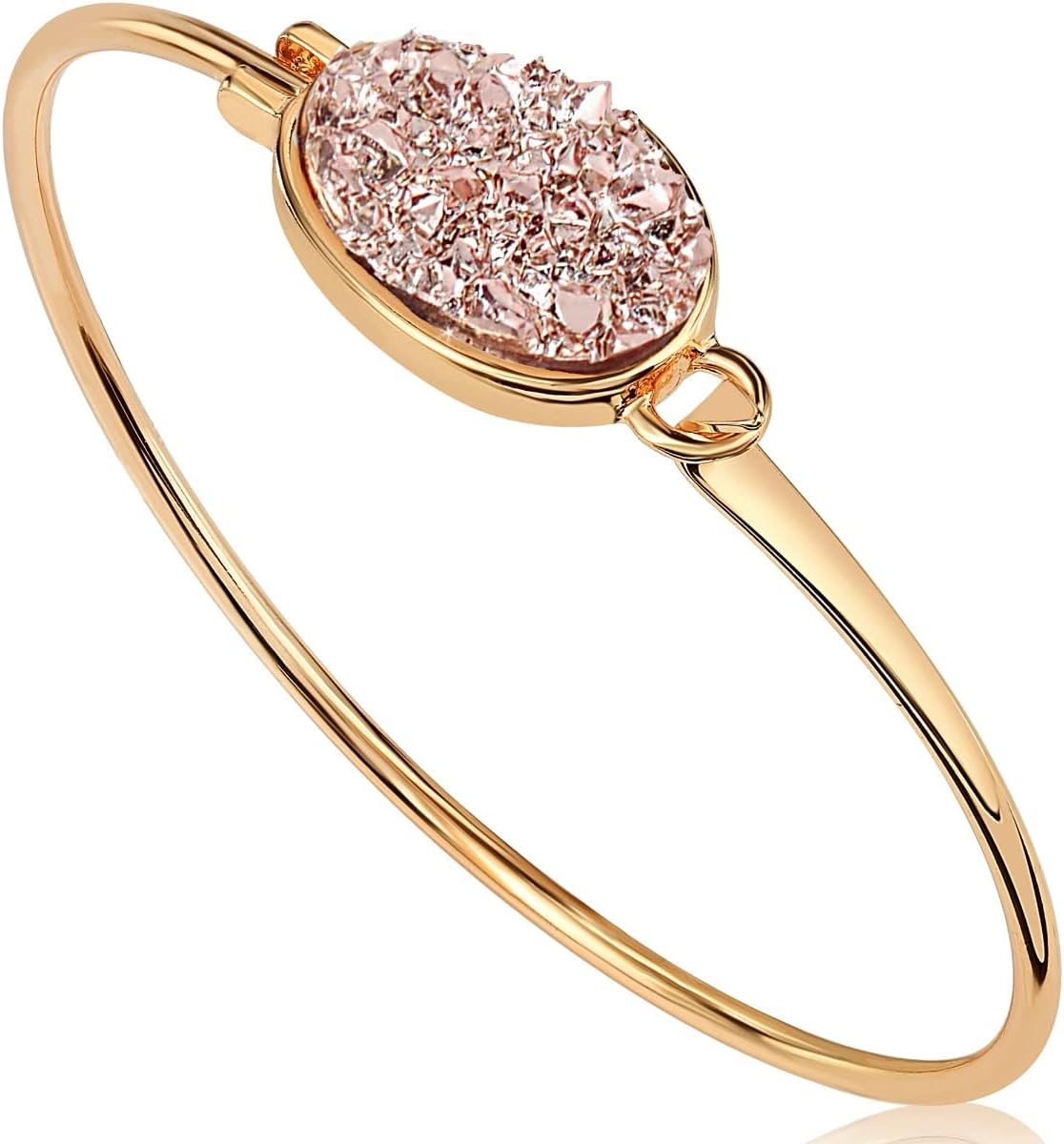 Simulated Druzy Cuff Bracelets for Women - Boho Stackable Bangle Bracelet