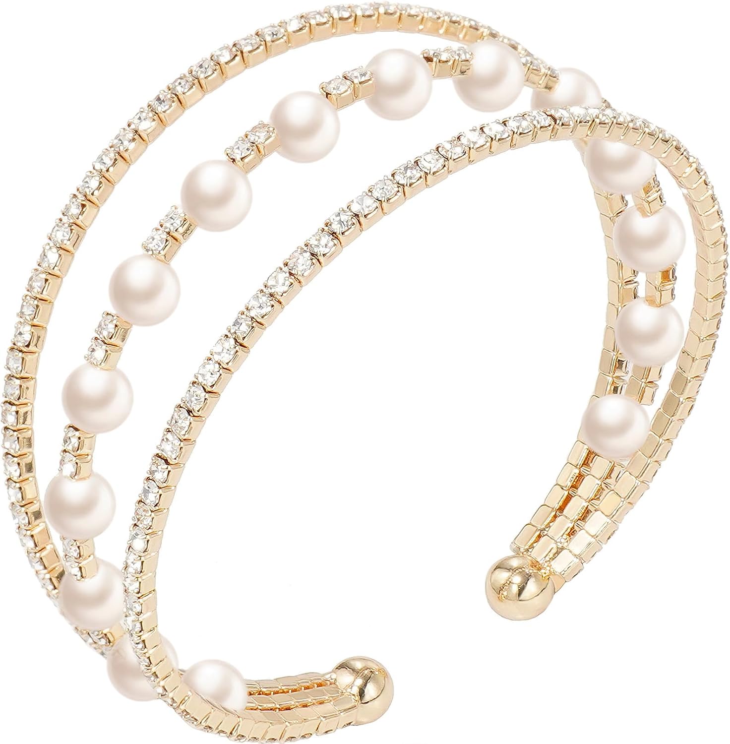 Suyi Rhinestone Bracelet Multilayer Gold Cuff Bracelet for Women Crystal Braidal Bracelets Secondary image