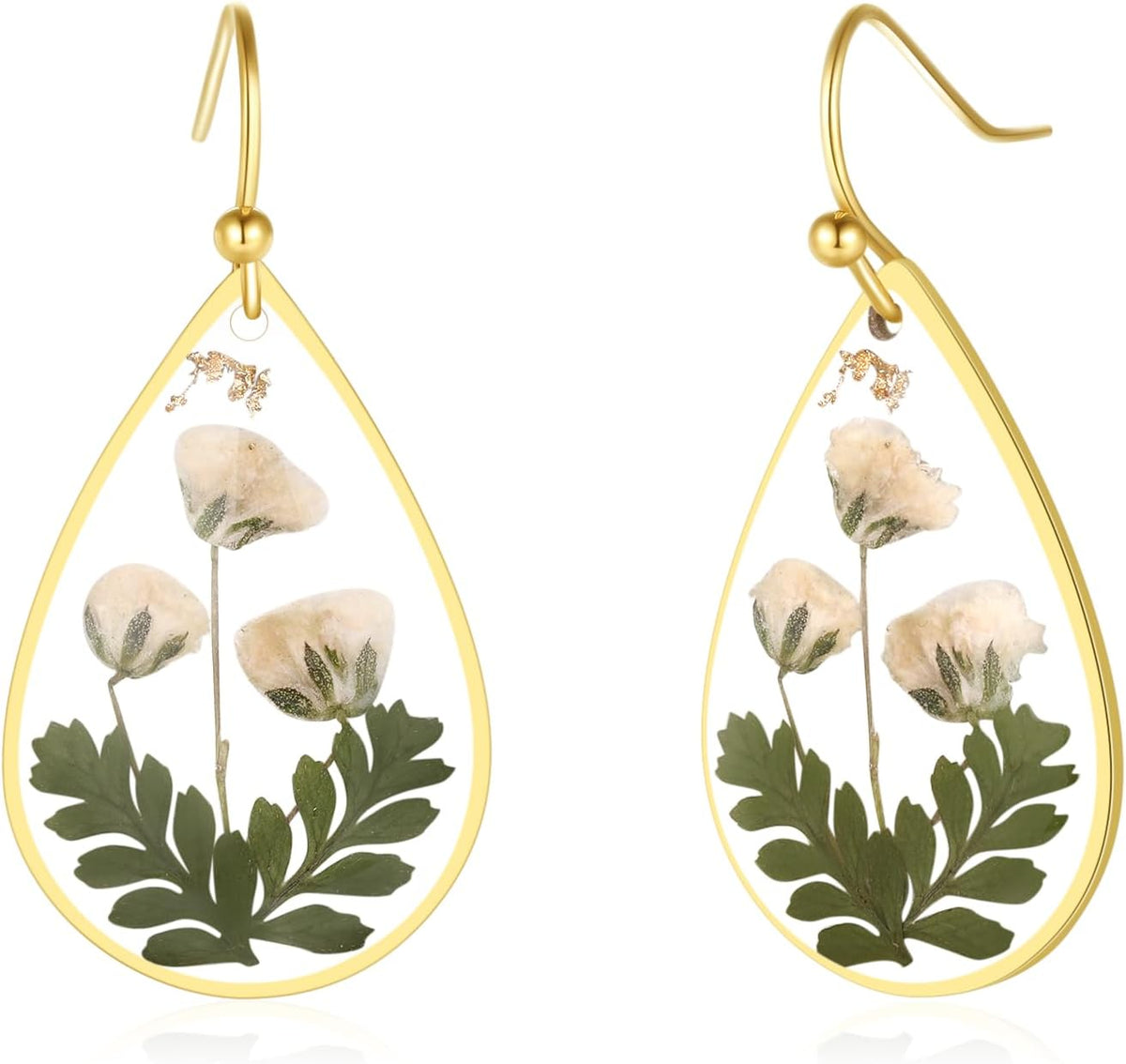 Forget-Me-Not Pressed Flower Earrings | Handmade Drop and Dangle Earrings | Pressed Flower Jewelry | Thanksgiving Christmas birthdays | Gift for Woman