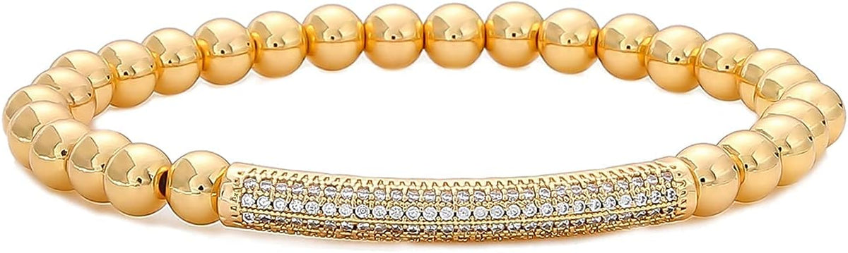 Surfer Heishi Clay Bead Bracelets for Women Bohemian Stackable Gold Plated Beaded Stretch Bracelets Elastic Layering Friendship Bracelets Set Boho Jewelry