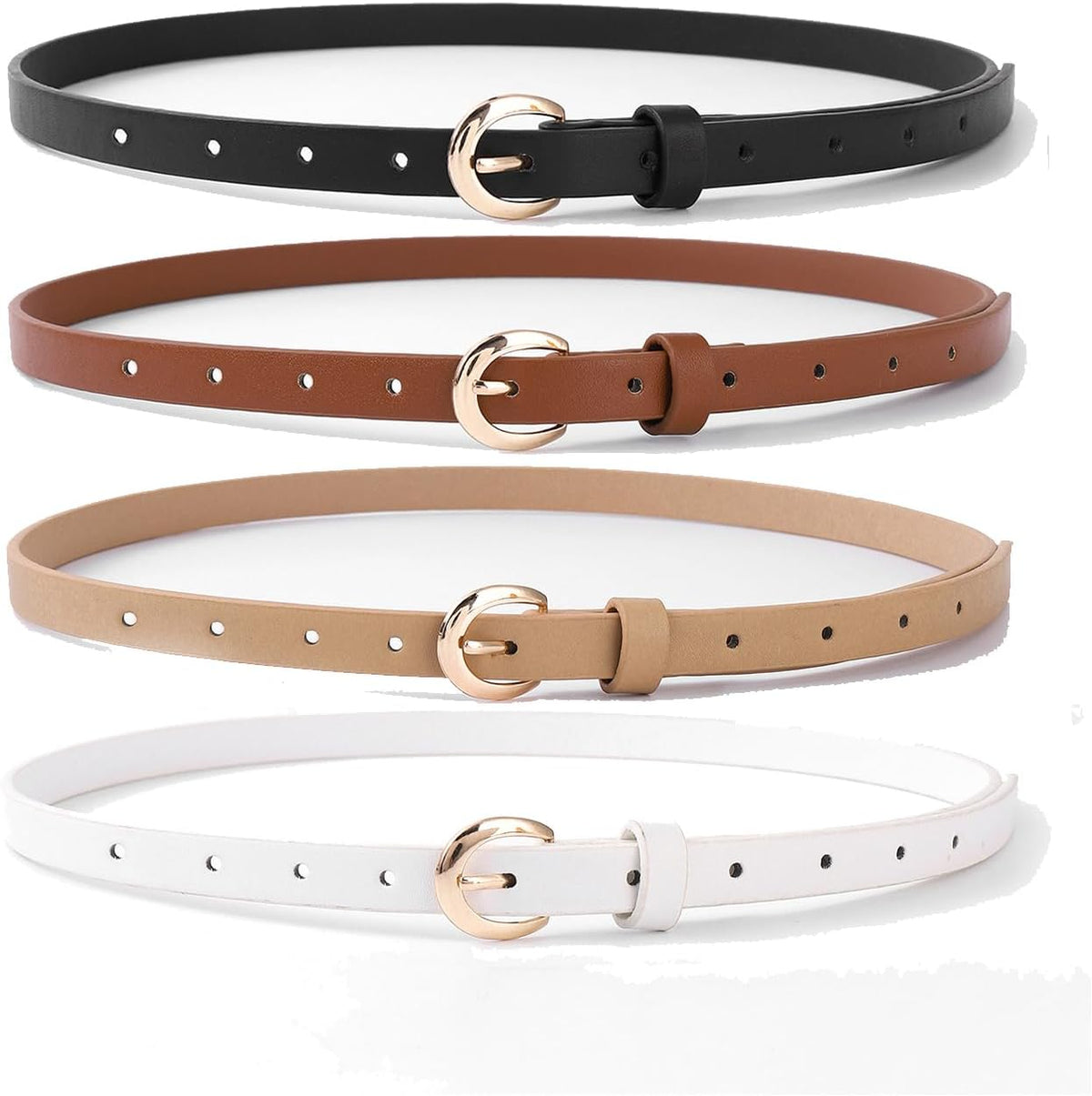4 Pack Women Skinny Belts For Jeans Dress Thin Waist Belt For Ladies