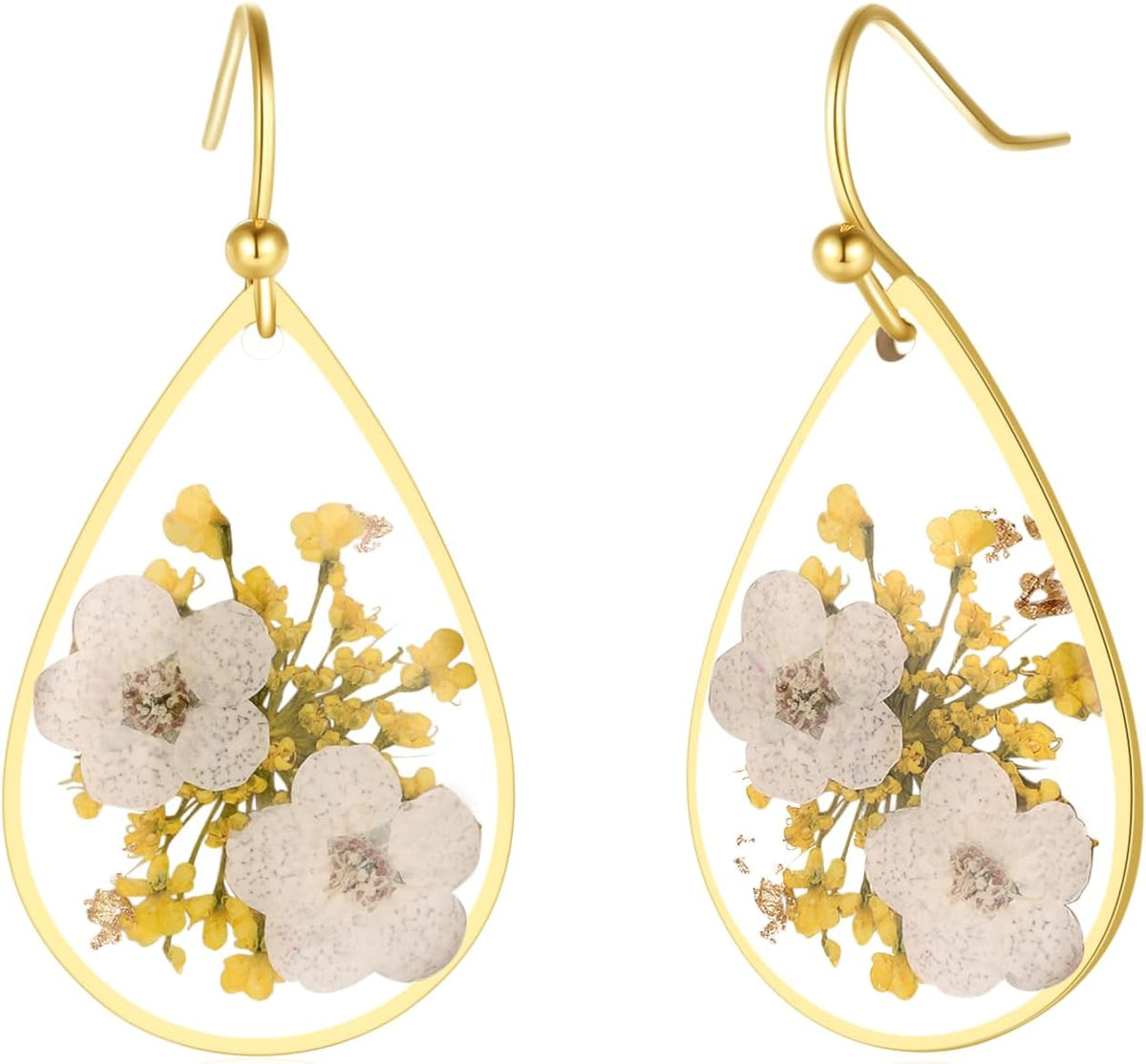 Forget-Me-Not Pressed Flower Earrings | Handmade Drop and Dangle Earrings | Pressed Flower Jewelry | Thanksgiving Christmas birthdays | Gift for Woman