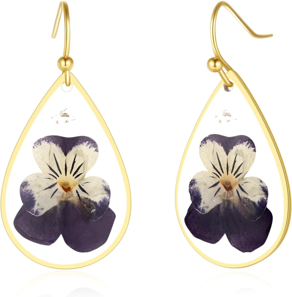 Forget-Me-Not Pressed Flower Earrings | Handmade Drop and Dangle Earrings | Pressed Flower Jewelry | Thanksgiving Christmas birthdays | Gift for Woman