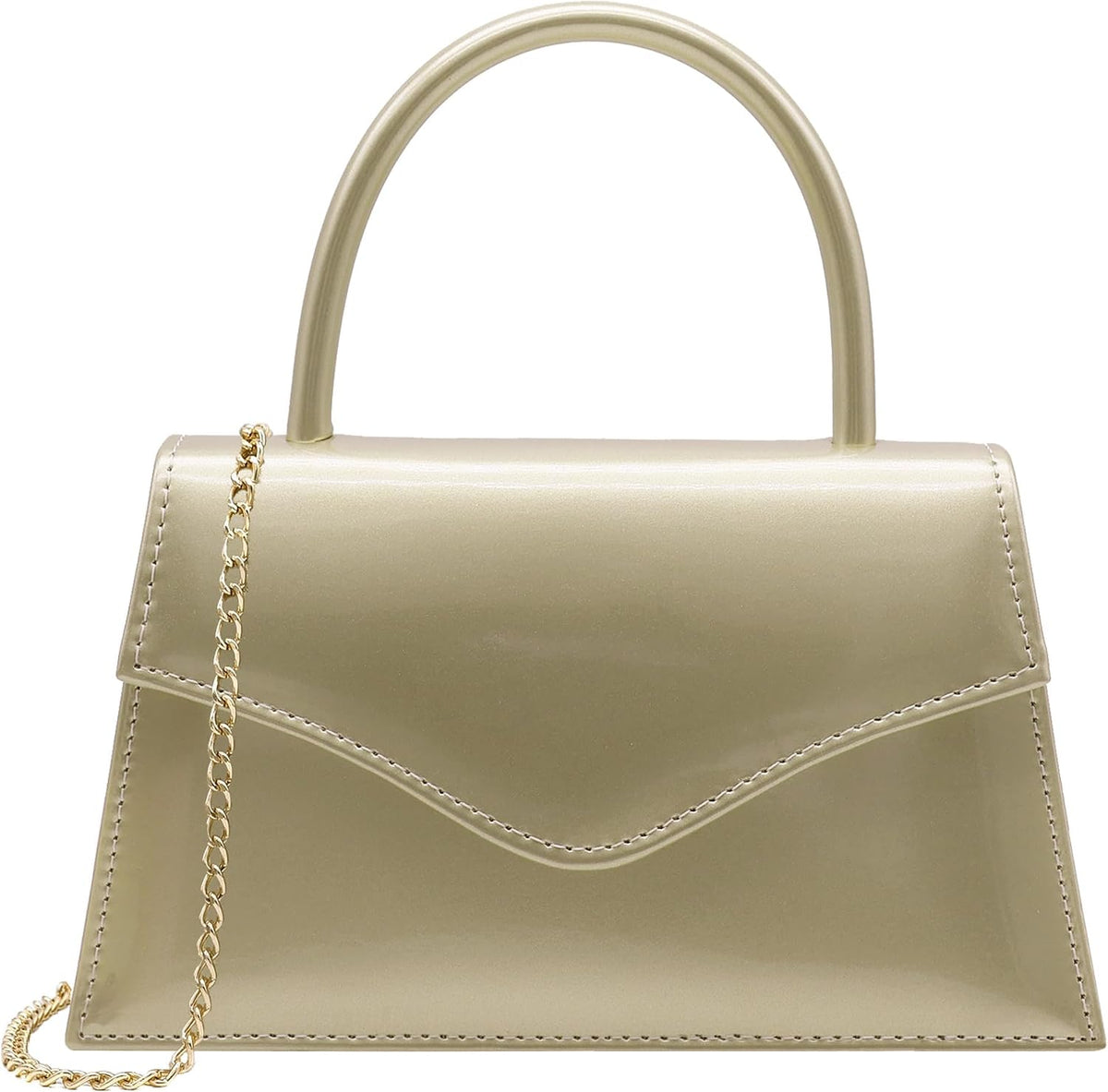 Patent Leather Top-Handle Evening Clutch