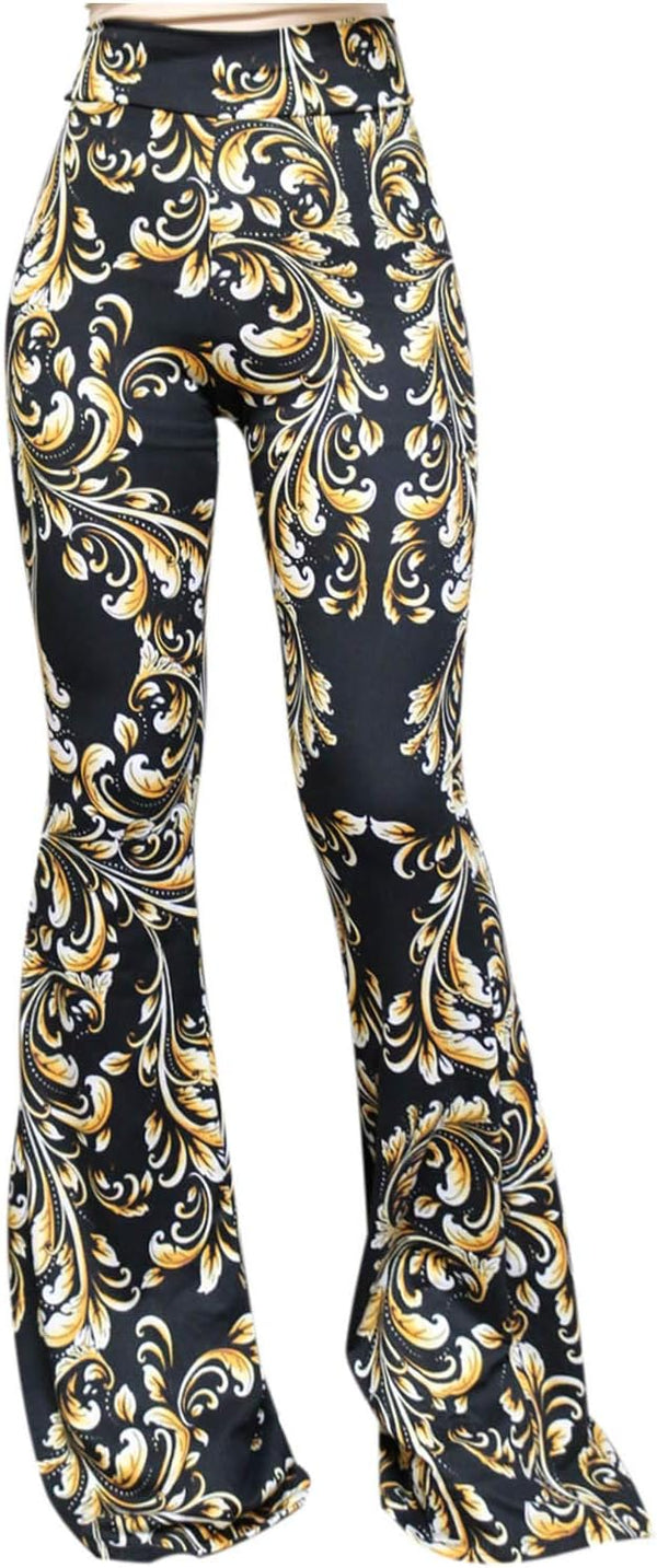 Women's High Waist Wide Leg Long Palazzo Bell Bottom