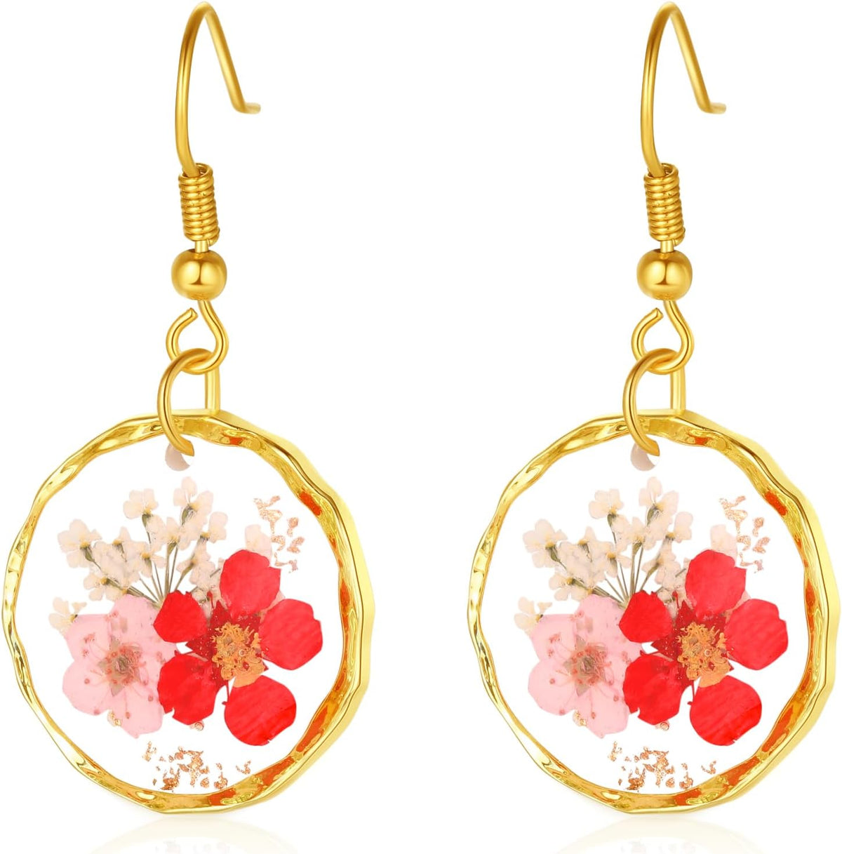 Forget-Me-Not Pressed Flower Earrings | Handmade Drop and Dangle Earrings | Pressed Flower Jewelry | Thanksgiving Christmas birthdays | Gift for Woman