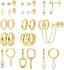 BESTEEL 13 Pairs Small Stud Hoop Earrings Set for Women, Earring Stack Pack