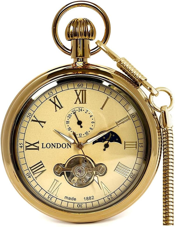 Classic Mechanical Pocket Watch with Chain