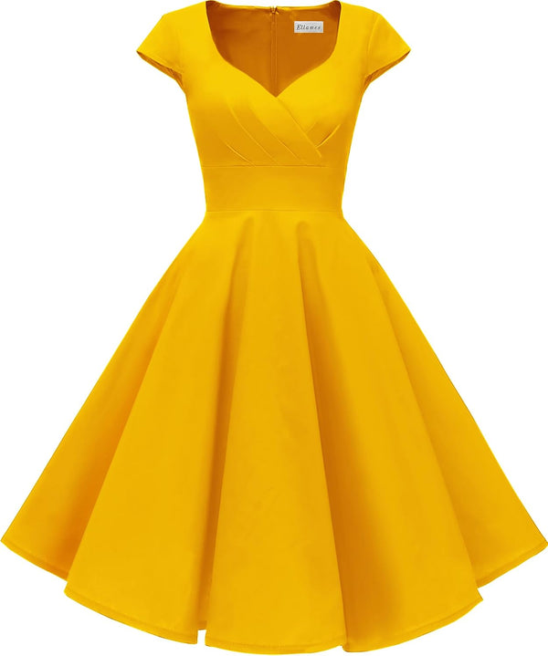 1950s Retro Vintage Elegant Dress with Pockets