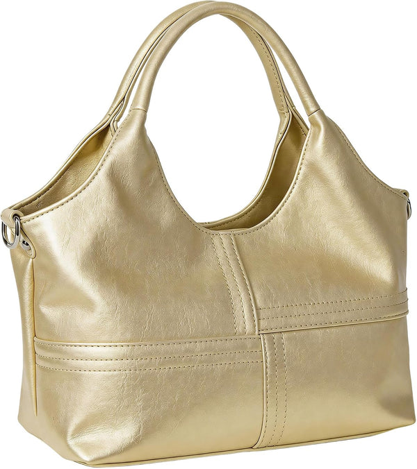 Medium Vegan Leather Satchel-Tote for Women