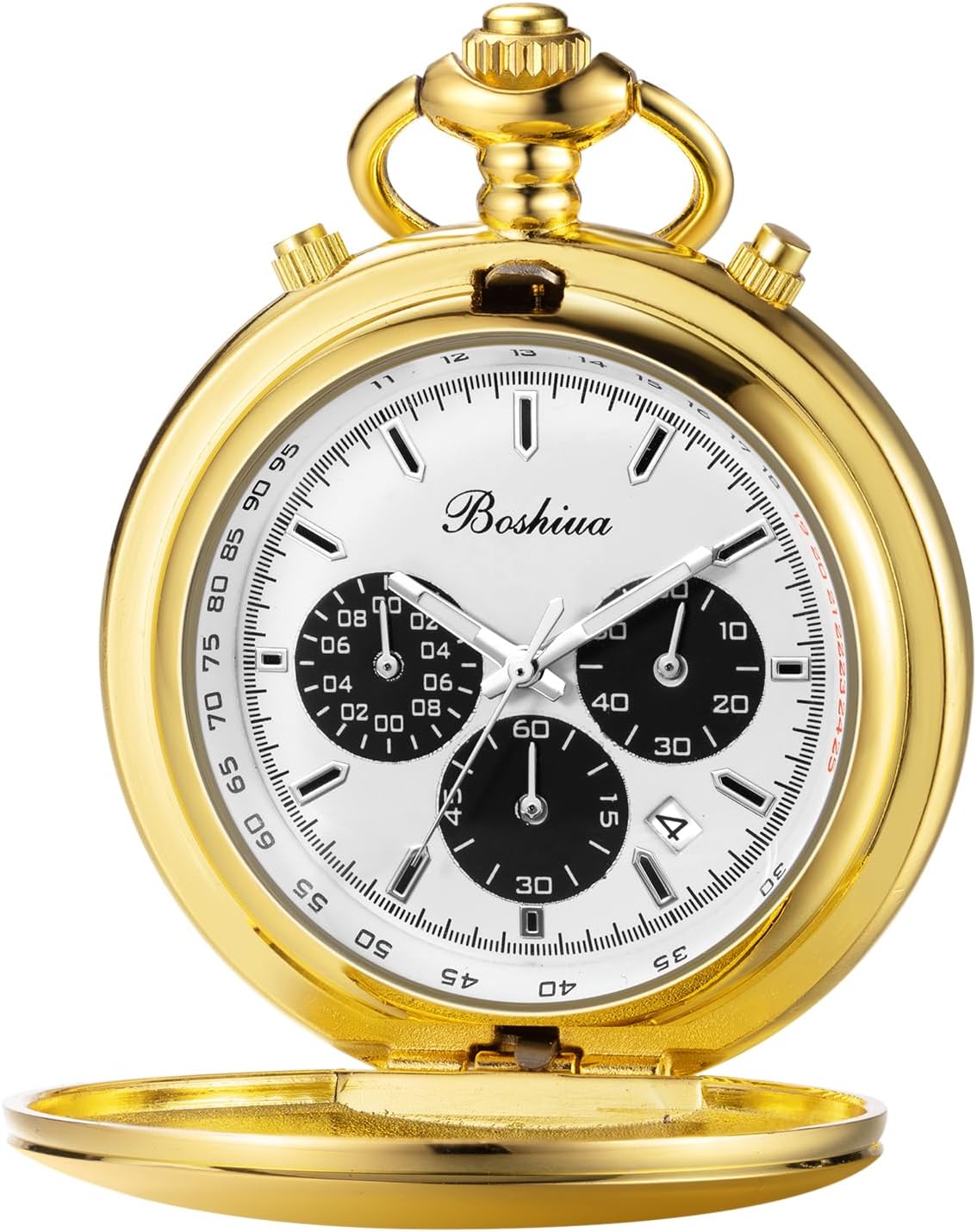 Smooth Quartz Pocket Watches for Men Multifunctional Chronograph Class
