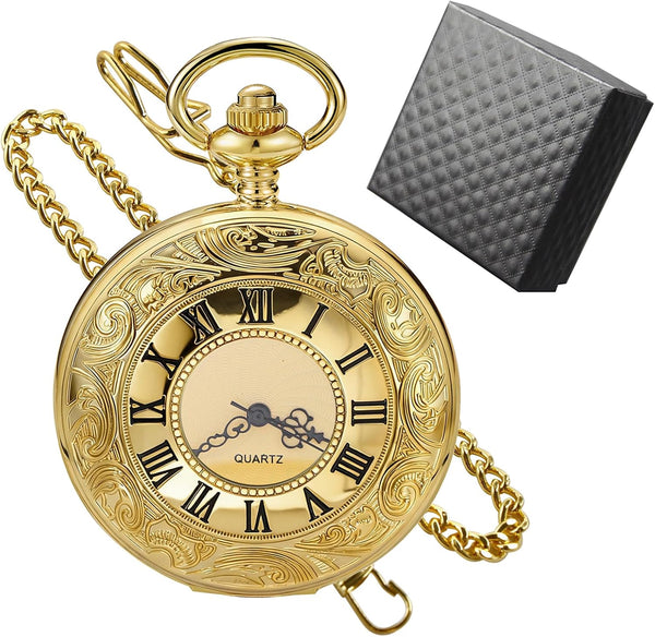 Vintage Pocket Watch Roman Numerals Scale Steampunk Hollowed Out Quart