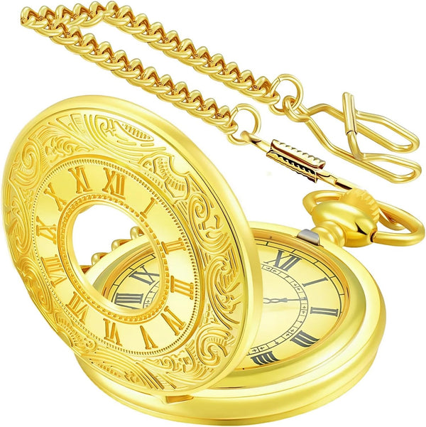 Roman Numeral Vintage Quartz Pocket Watch