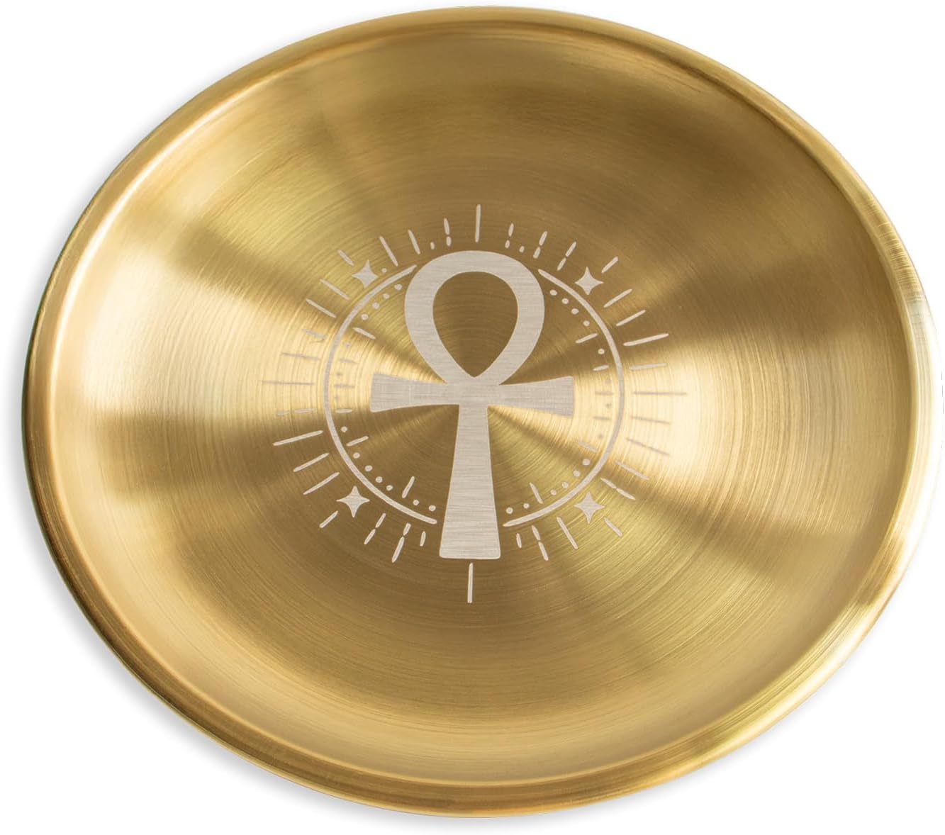 Offering Bowl Prayer Ritual Plate Great for Wicca, Altar use, Ritual use, Incense Burner, smudging Bowl, Decoration (Golden Triple Moon) Secondary image