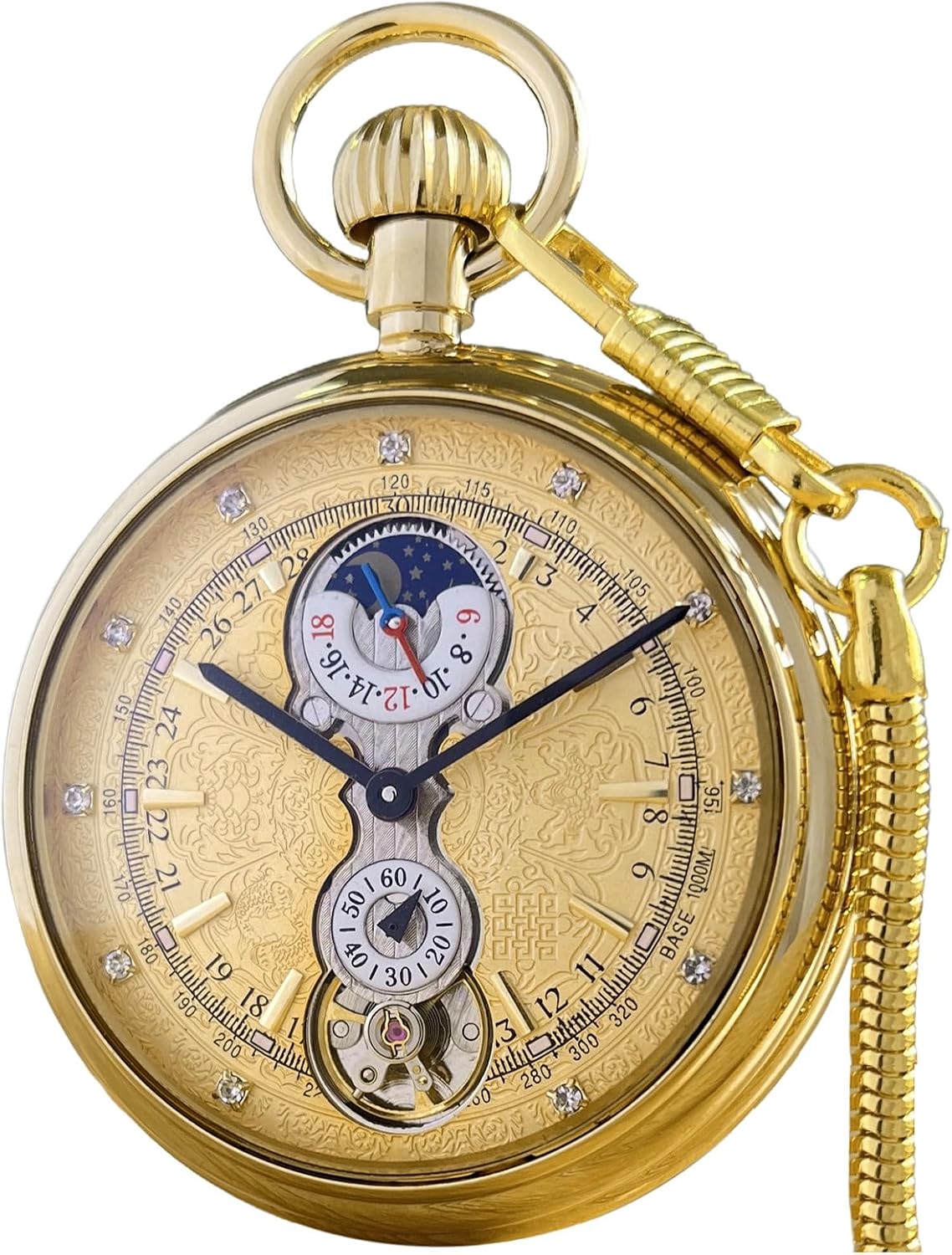 Classic Mechanical Pocket Watch with Chain