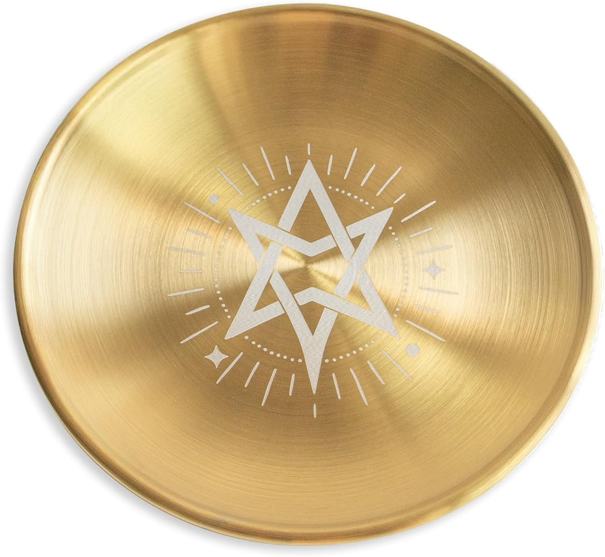 Offering Bowl Prayer Ritual Plate Great for Wicca, Altar use, Ritual use, Incense Burner, smudging Bowl, Decoration (Golden Triple Moon)