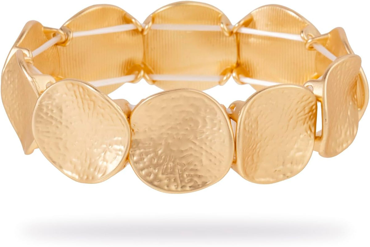 Chunky Gold Bangles Bracelet for Women Hammered Vintage Statement Bracelet Dainty Gold Jewelry Gift
