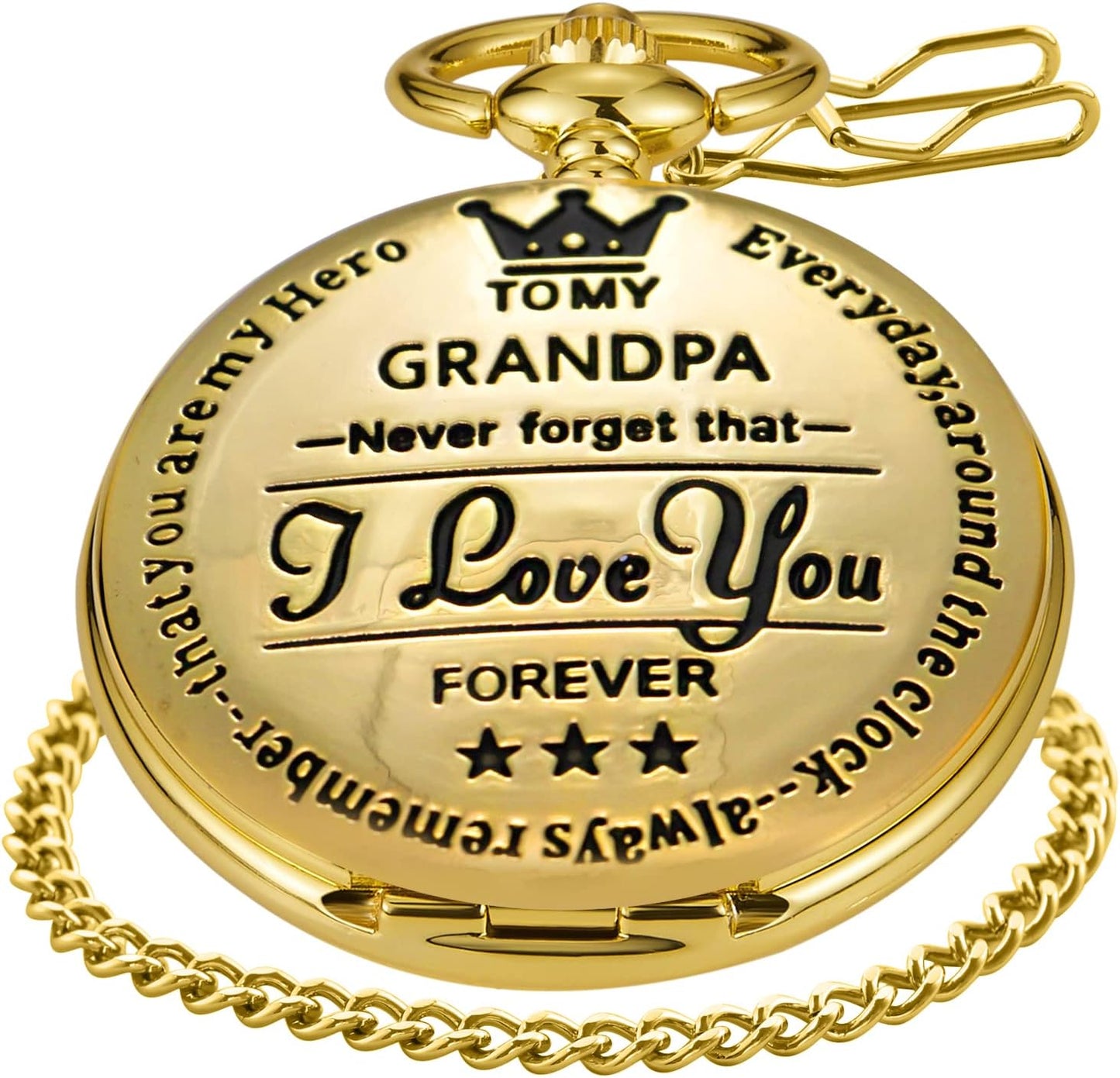 Fathers Personalized Engraved Pocket Watch, Engraved Dad, Grandpa for