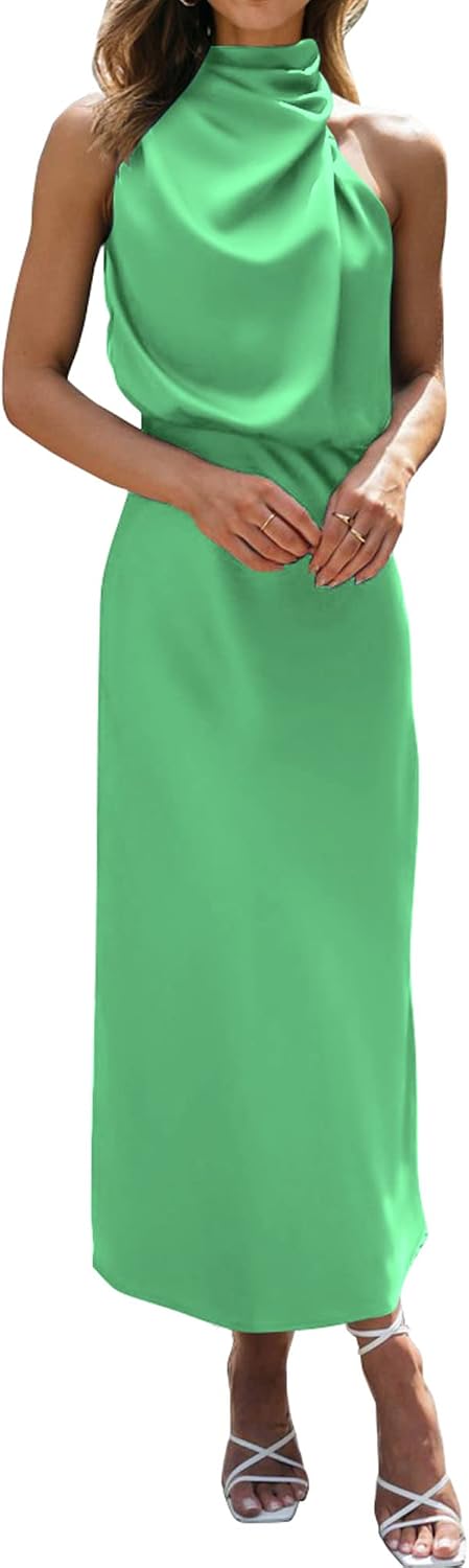 BTFBM Mock Neck Cocktail Dresses for Women Summer